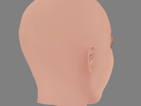 Beyonce Head - No Hair - Low poly head for game 3D 모델