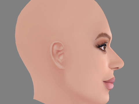 Beyonce Head - No Hair - Low poly head for game 3D 모델