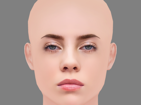 Billie Eilish Head - No Hair - Low poly head for game 3Dモデル