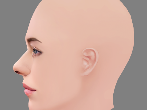Billie Eilish Head - No Hair - Low poly head for game 3Dモデル