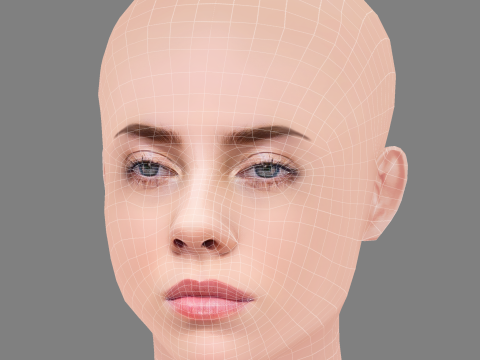 Billie Eilish Head - No Hair - Low poly head for game 3Dモデル