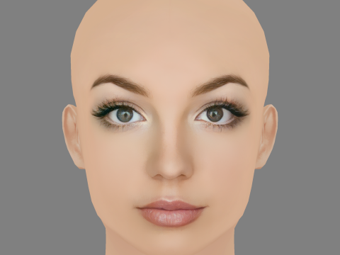 Britney Spears Head - No Hair - Low poly head for game 3Dモデル