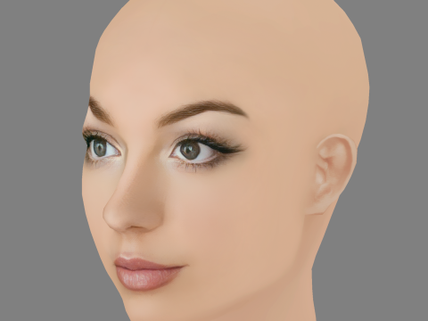 Britney Spears Head - No Hair - Low poly head for game 3Dモデル