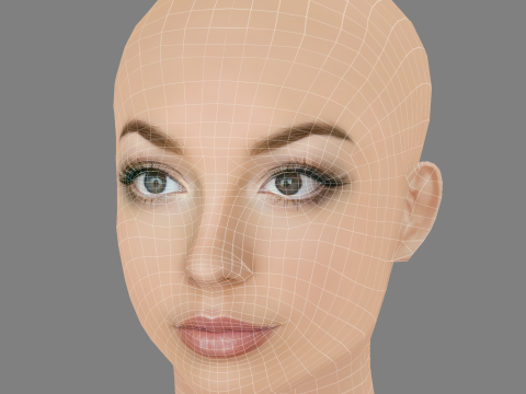 Britney Spears Head - No Hair - Low poly head for game 3Dモデル