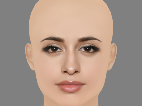 Camila Cabello Head - No Hair - Low poly head for game 3Dモデル