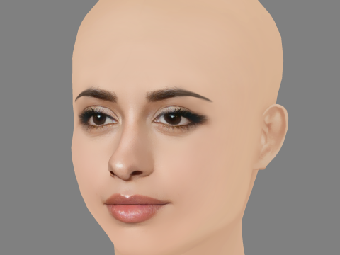 Camila Cabello Head - No Hair - Low poly head for game 3Dモデル