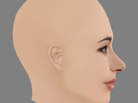Camila Cabello Head - No Hair - Low poly head for game 3Dモデル