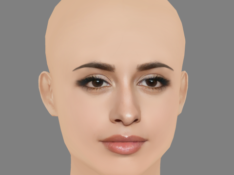 Camila Cabello Head - No Hair - Low poly head for game 3Dモデル