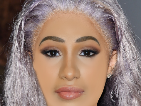 Cardi B Head - No Hair - Low poly head for game 3D Model