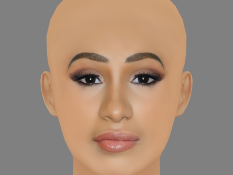 Cardi B Head - No Hair - Low poly head for game 3D 模型