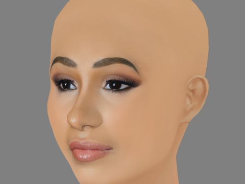 Cardi B Head - No Hair - Low poly head for game 3D 模型