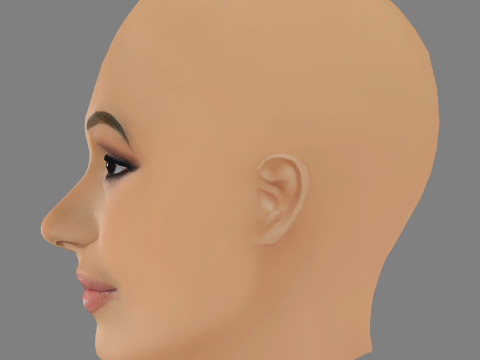Cardi B Head - No Hair - Low poly head for game 3D 模型