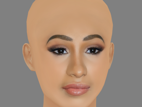 Cardi B Head - No Hair - Low poly head for game 3D 模型