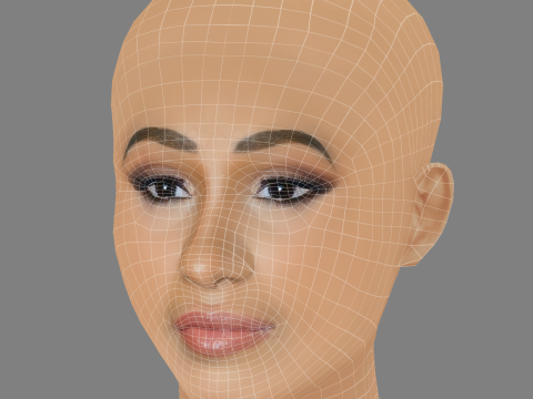 Cardi B Head - No Hair - Low poly head for game 3D 模型
