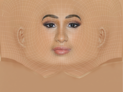 Cardi B Head - No Hair - Low poly head for game 3D 模型