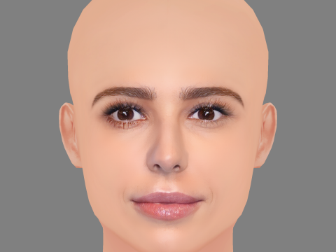 Cheryl Cole Head - No Hair - Low poly head for game 3D Модель
