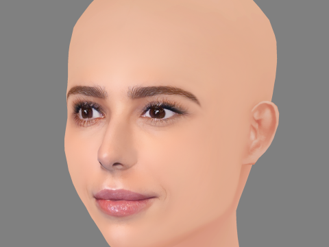 Cheryl Cole Head - No Hair - Low poly head for game 3D Модель