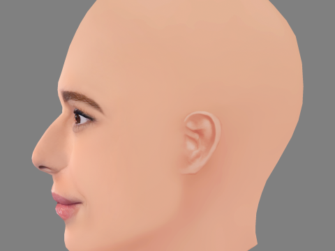 Cheryl Cole Head - No Hair - Low poly head for game 3D Модель