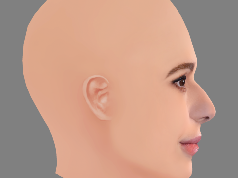 Cheryl Cole Head - No Hair - Low poly head for game 3D Модель