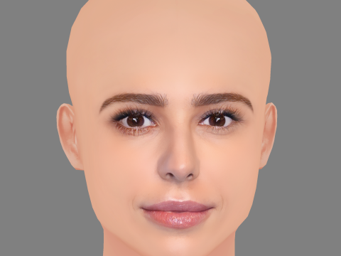 Cheryl Cole Head - No Hair - Low poly head for game 3D Модель