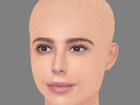 Cheryl Cole Head - No Hair - Low poly head for game 3D Модель