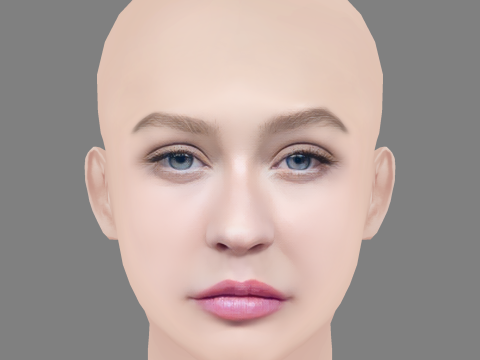 Christina Aguilera Head - No Hair - Low poly head for game 3Dモデル