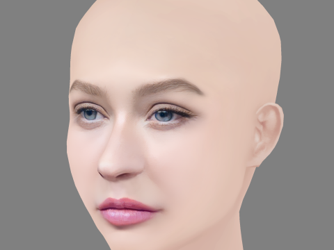 Christina Aguilera Head - No Hair - Low poly head for game 3Dモデル