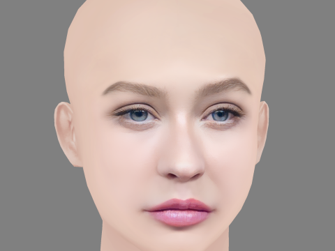 Christina Aguilera Head - No Hair - Low poly head for game 3Dモデル