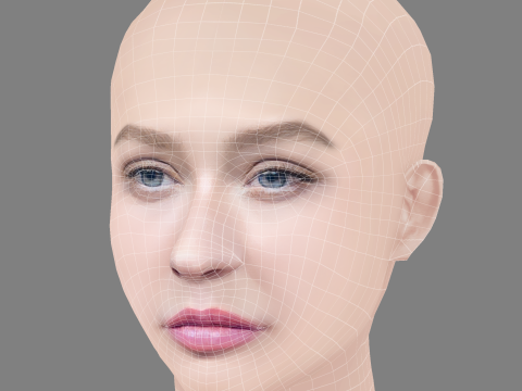 Christina Aguilera Head - No Hair - Low poly head for game 3Dモデル