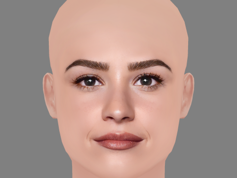 Demi Lovato Head - No Hair - Low poly head for game 3Dモデル
