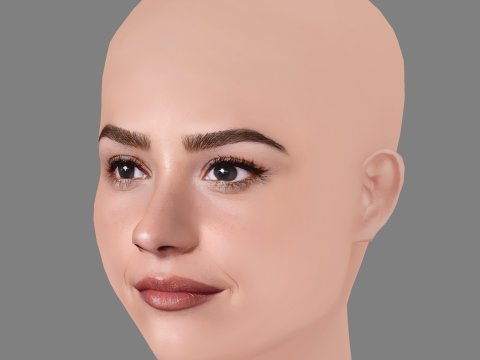 Demi Lovato Head - No Hair - Low poly head for game 3Dモデル