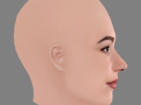 Demi Lovato Head - No Hair - Low poly head for game 3Dモデル