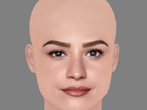 Demi Lovato Head - No Hair - Low poly head for game 3Dモデル