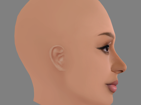 Doja Cat Head - No Hair - Low poly head for game 3D Model