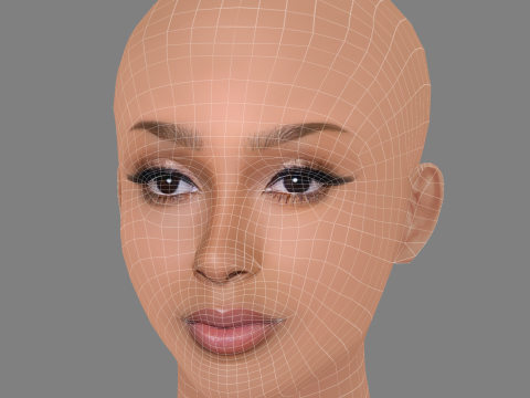 Doja Cat Head - No Hair - Low poly head for game 3D Model