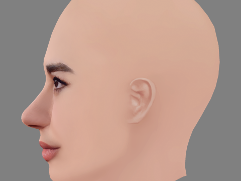 Dua Lipa Head - No Hair - Low poly head for game 3D Модель