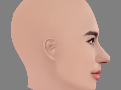 Dua Lipa Head - No Hair - Low poly head for game 3D Модель