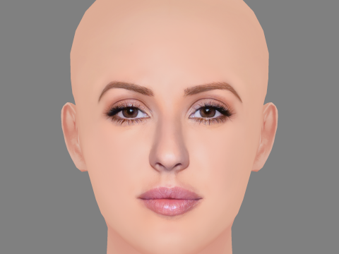 Elle Goulding Head - No Hair - Low poly head for game Modello 3D