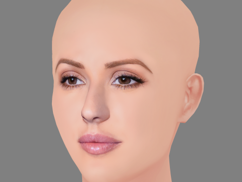 Elle Goulding Head - No Hair - Low poly head for game Modello 3D