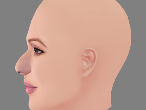 Elle Goulding Head - No Hair - Low poly head for game Modello 3D