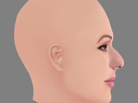 Elle Goulding Head - No Hair - Low poly head for game Modello 3D
