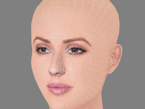 Elle Goulding Head - No Hair - Low poly head for game Modello 3D