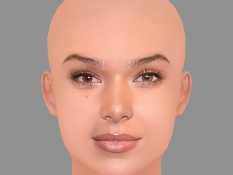 Hailee Steinfeld Head - No Hair - Low poly head for game 3D Модель