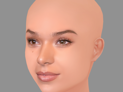 Hailee Steinfeld Head - No Hair - Low poly head for game 3D Модель
