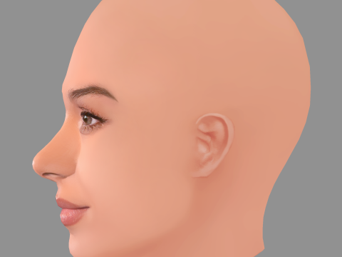 Hailee Steinfeld Head - No Hair - Low poly head for game 3D Модель