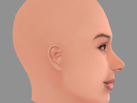 Hailee Steinfeld Head - No Hair - Low poly head for game 3D Модель
