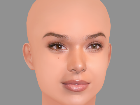 Hailee Steinfeld Head - No Hair - Low poly head for game 3D Модель