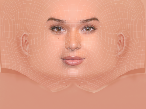 Hailee Steinfeld Head - No Hair - Low poly head for game 3D Модель