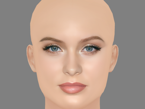 Zara Larsson Head - No Hair - Low poly head for game 3D मॉडल