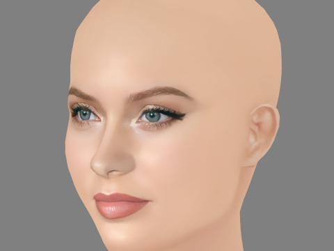 Zara Larsson Head - No Hair - Low poly head for game 3D मॉडल